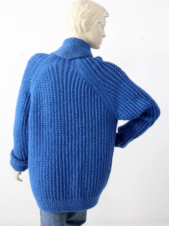 hand-knit vintage cardigan, chunky knit sweater - image 8