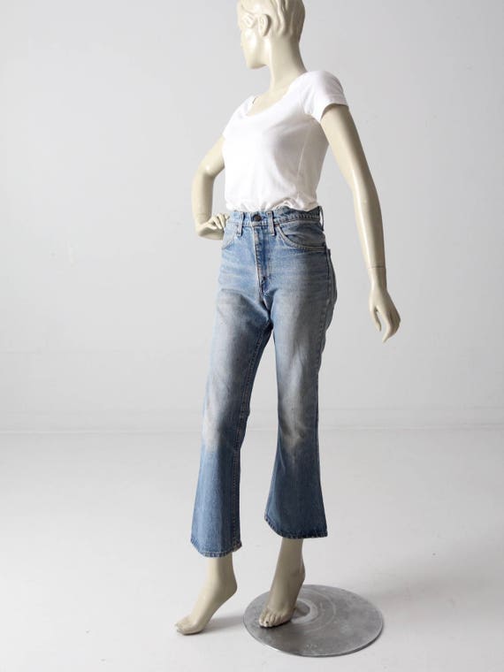 1970s Levis 646 jeans, vintage high waist crop fl… - image 6