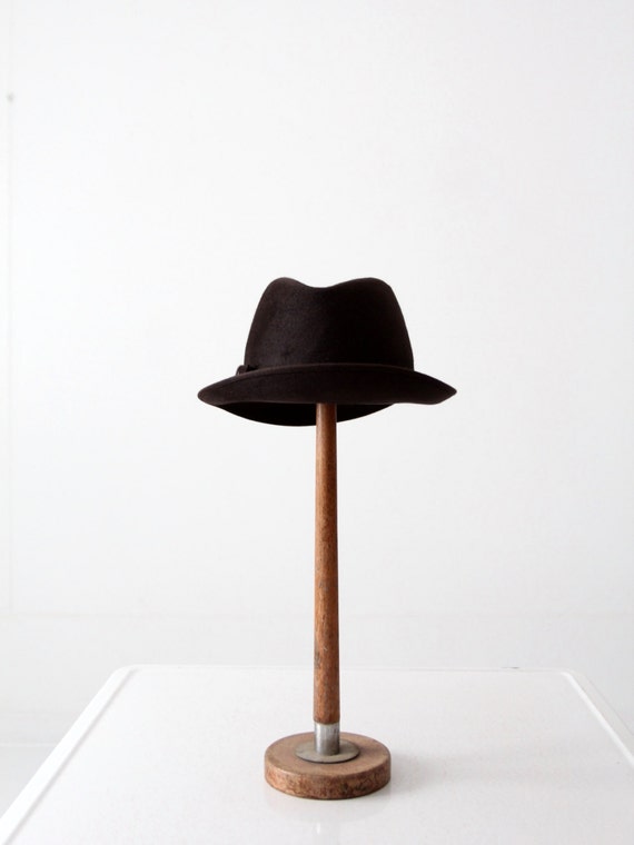 vintage Knox Foxhound fedora, 1950s brown felt ha… - image 3