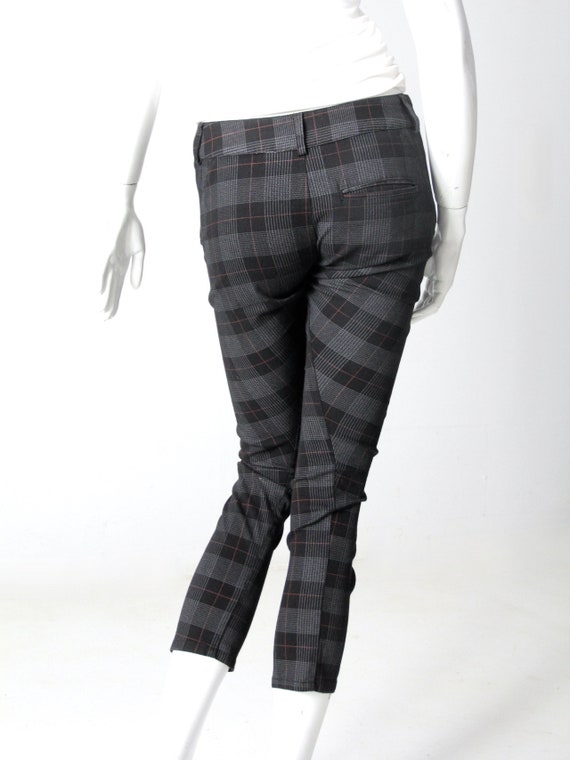 vintage plaid low rise crop pants - image 8