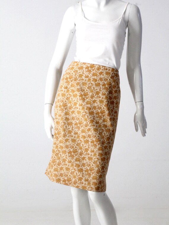 vintage 60s floral pencil skirt - image 5