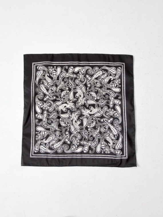 vintage black bandana, cowboy paisley scarf