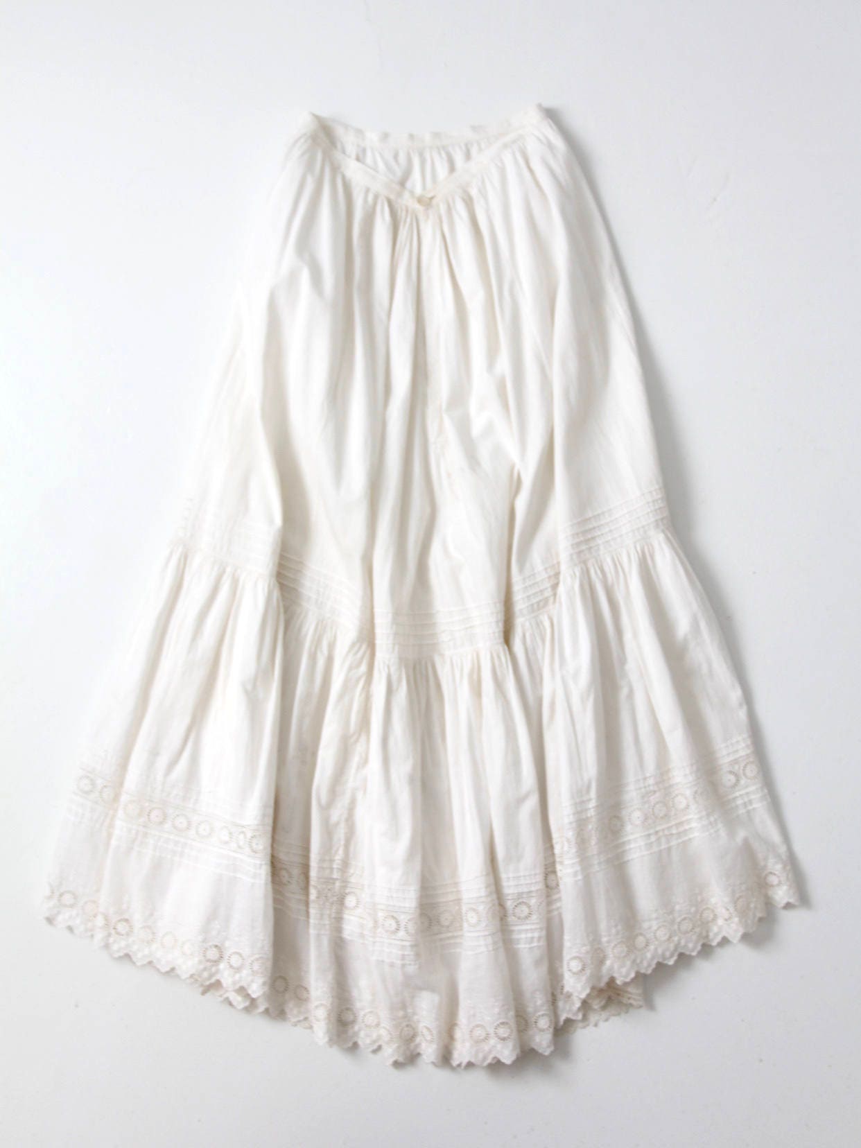Victorian Petticoat Antique White Skirt Eyelet Underskirt - Etsy