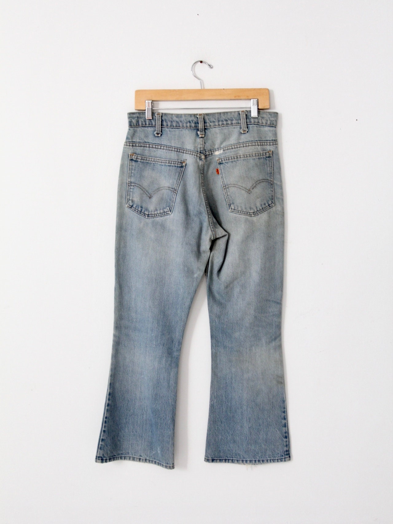Vintage 70s Levis Jeans, 646 High Waist Crop Flare Denim, 33