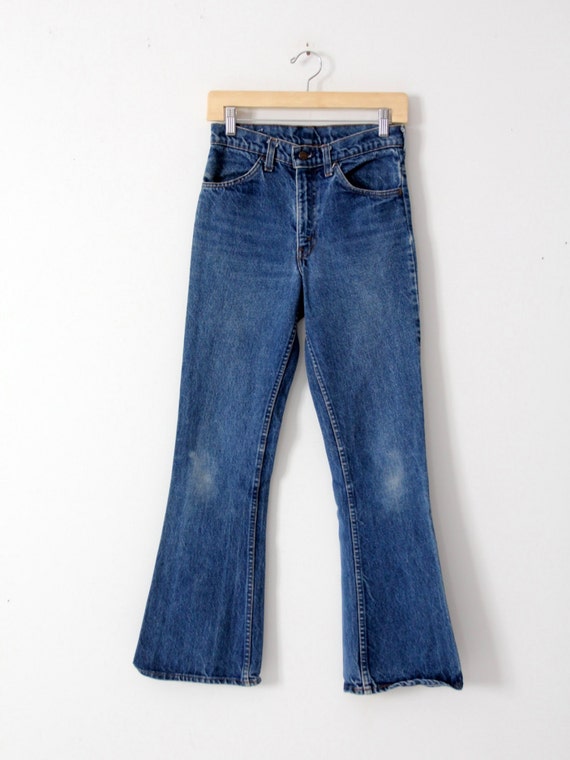 Levis 646 denim jeans, 1970s flare leg high waist… - image 2