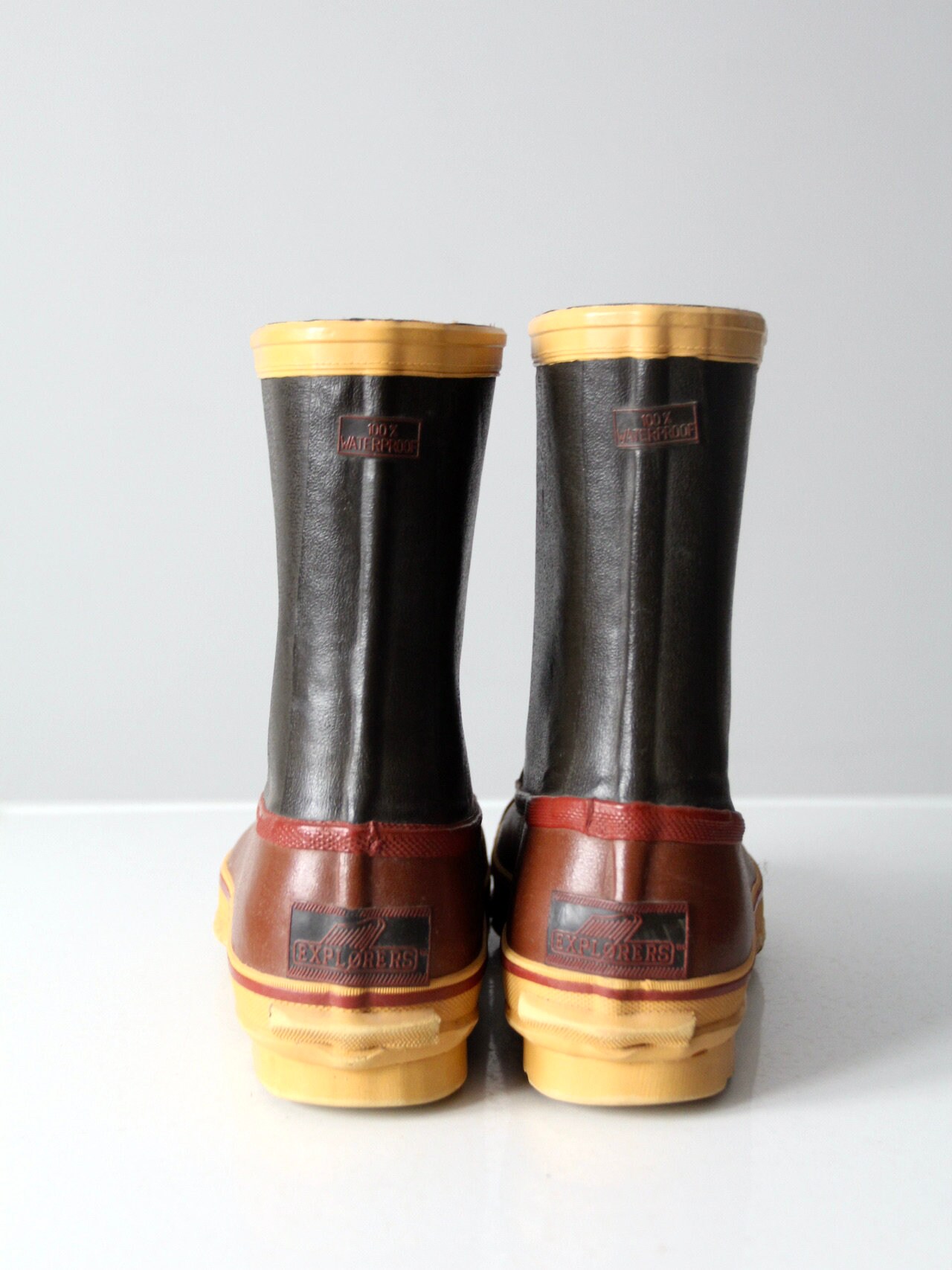 Vintage Explorers Steel Shank Rubber Muck Boots |‎ 1980s - (Men\'s 10) 80s Mens 7 Rubber Work Boots Steel Shank Waterproof Wellies  main image 4
