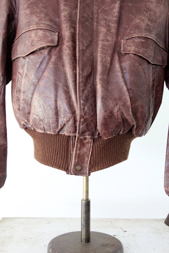 vintage 50s leather bomber jacket - image 3