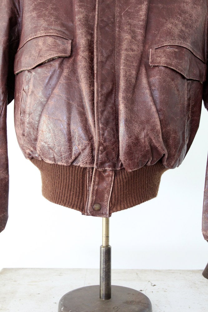 Vintage 50s Leather Bomber Jacket - Etsy