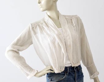 Edwardian blouse, 1900s white top, antique Welworth shirt