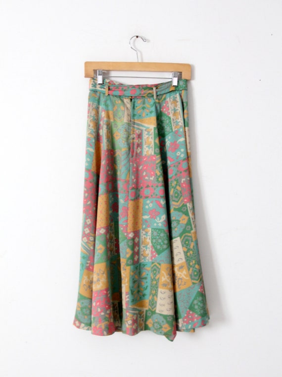 vintage 70s floral midi skirt - image 3