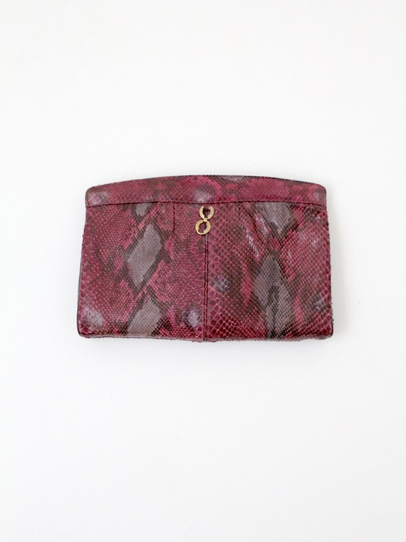 1980s purple snakeskin clutch