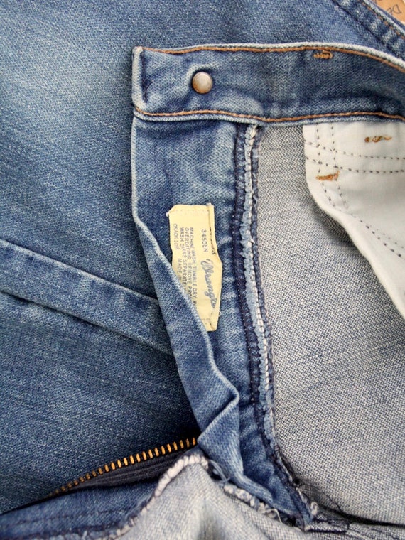 Wrangler jeans, vintage 70s Wrangler flare leg je… - image 7