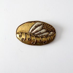 vintage brutalist brass belt buckle