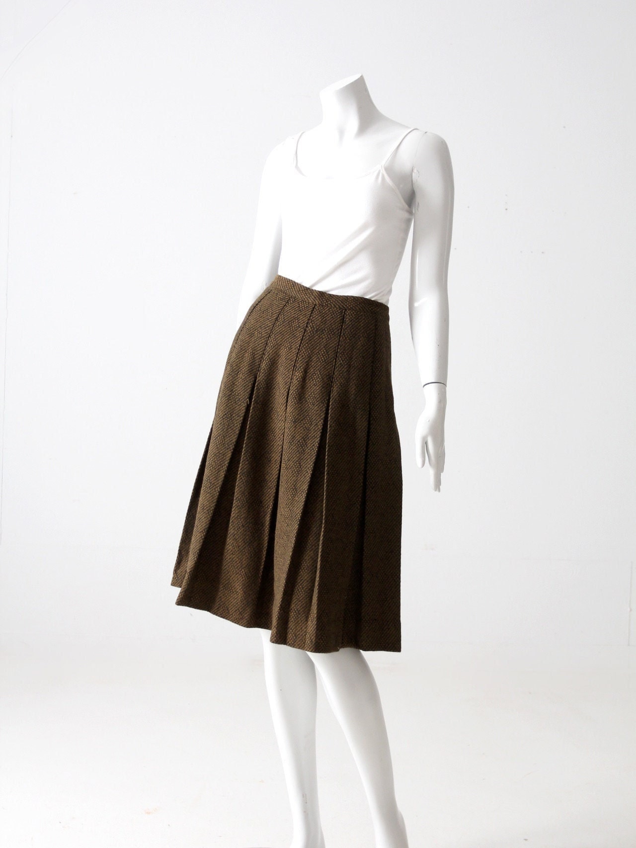 Pleated Tweed Skirt   Etsy Israel