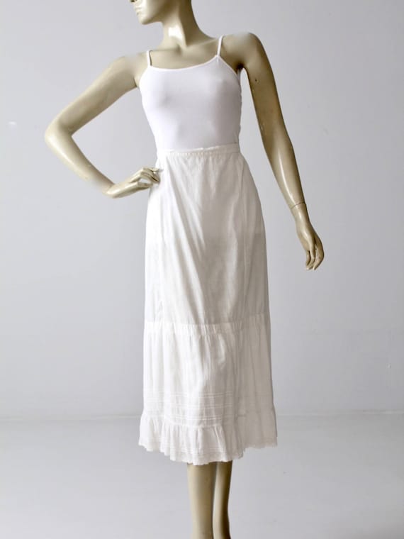 Edwardian skirt, antique white petticoat