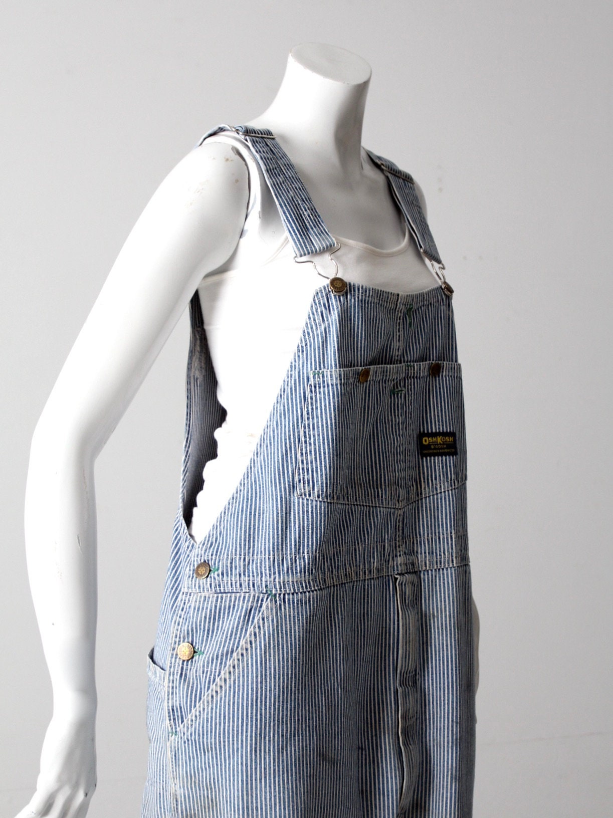 oshkosh striped overalls mens