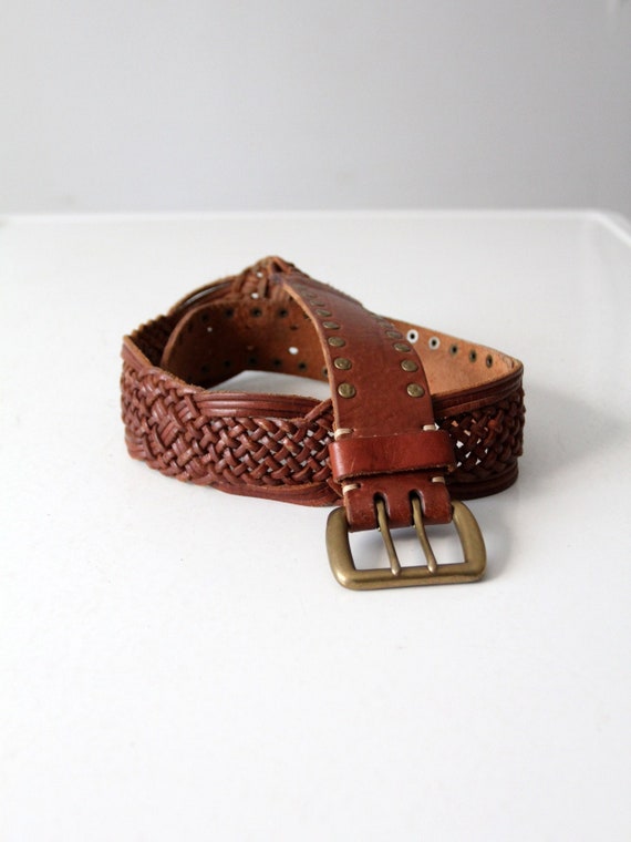 vintage woven leather belt