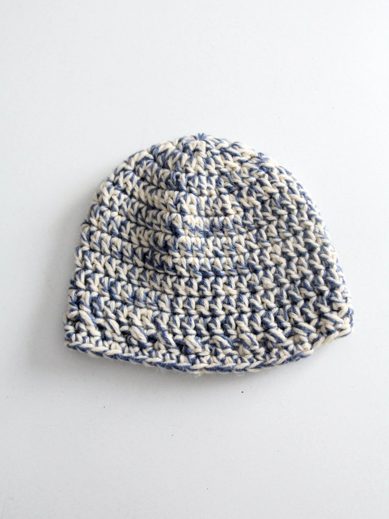 vintage hand knit beanie hat image 3