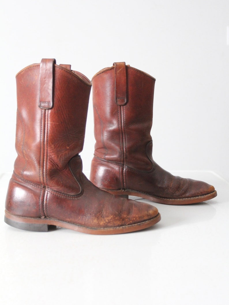 vintage Red Wing leather work boots mens US 7 image 4
