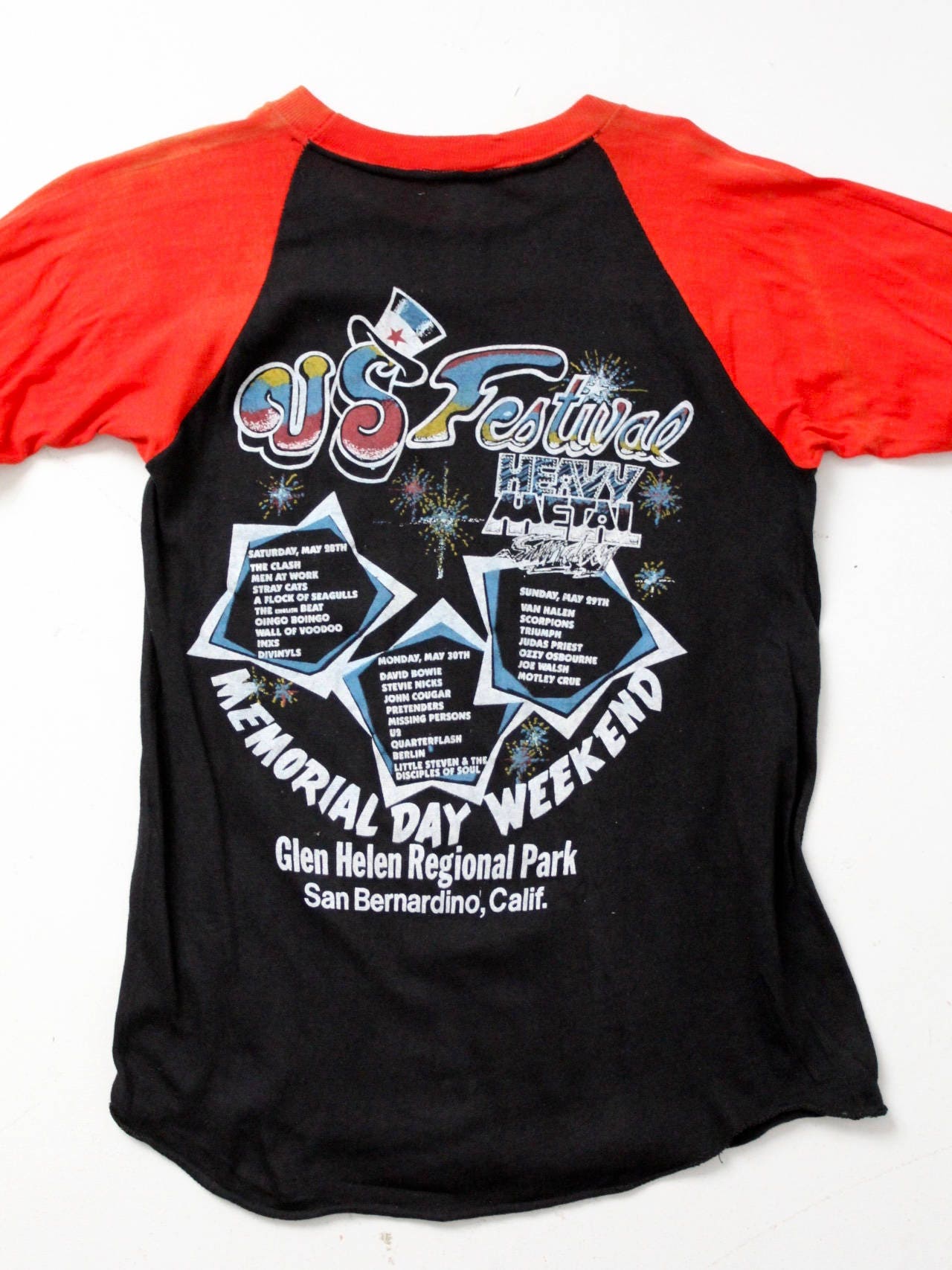 1983 US Festival T-shirt, Vintage Black and Red Concert T 1983 US Festival T-shirt, Vintage Black and Red Concert T