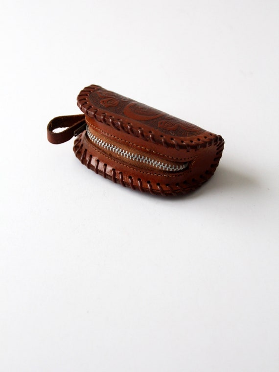 Vintage Tooled Leather Coin Purse