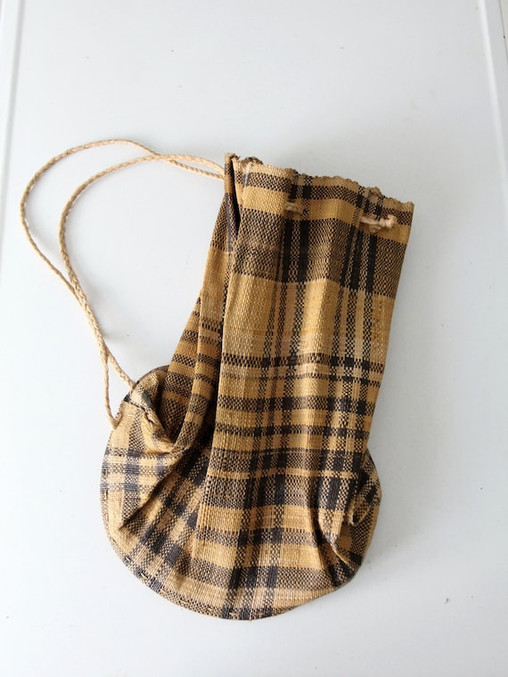 vintage woven drawstring backpack - image 10