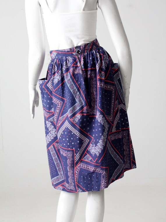 vintage 50s bandana print skirt - image 6