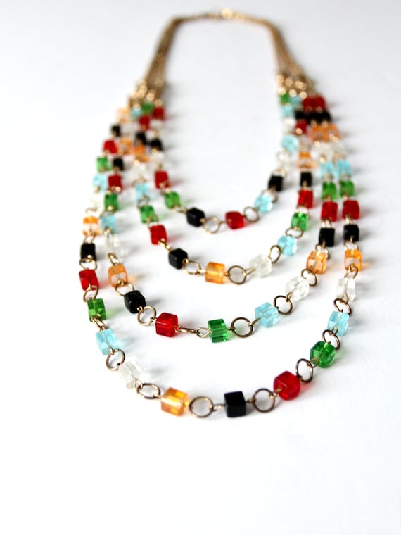 vintage multi chain beaded necklace - image 4