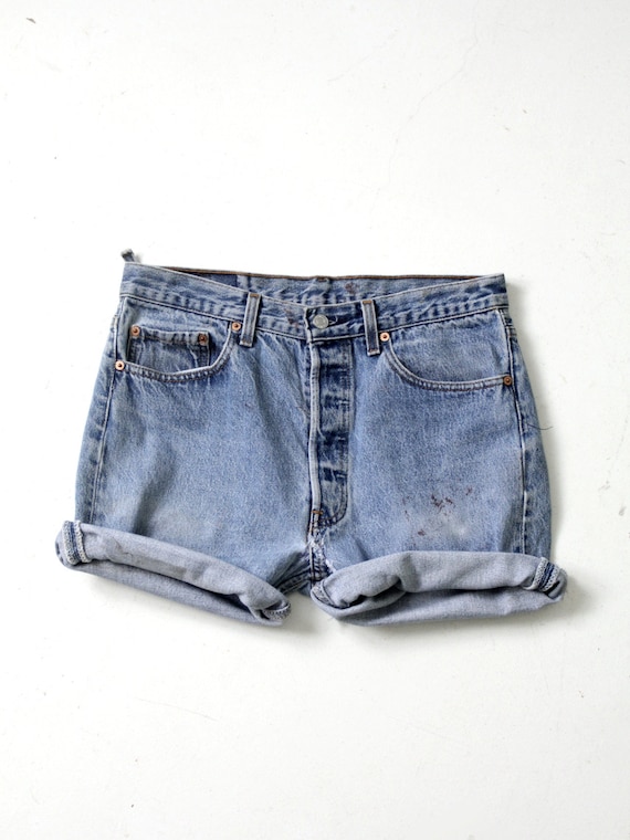 vintage Levis 501 denim cut off shorts, W 32 - image 3