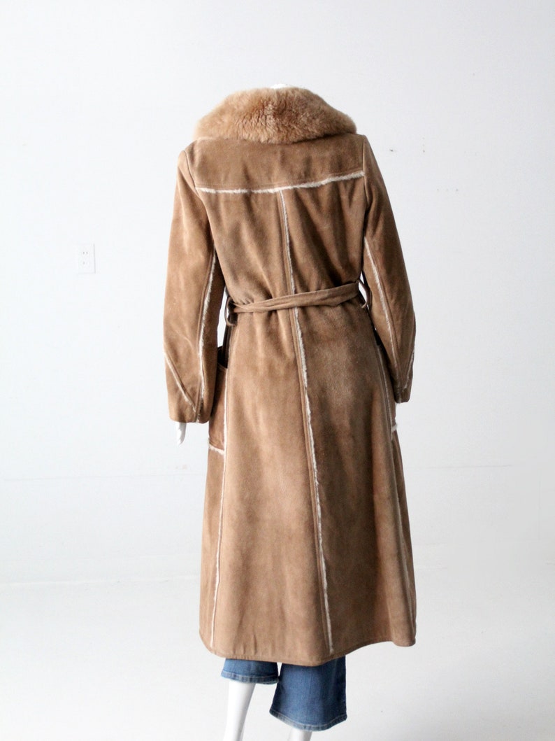 vintage 70s shearling full length coat image 7