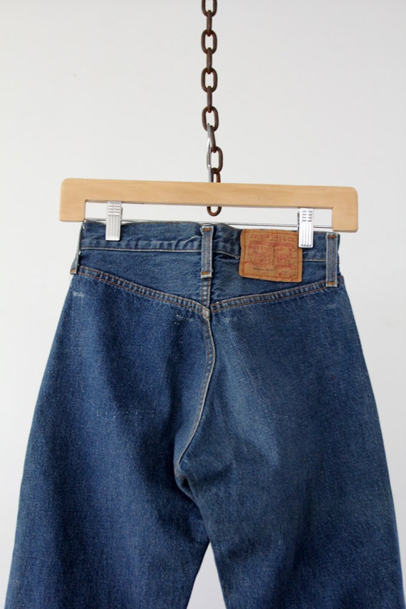 Levi's 501 denim jeans, vintage dark wash denim, … - image 5