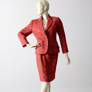 vintage Bill Blass women&#39;s suit, tweed blazer and pencil skirt