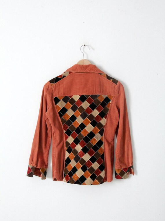 vintage 70s patchwork corduroy shirt - image 8