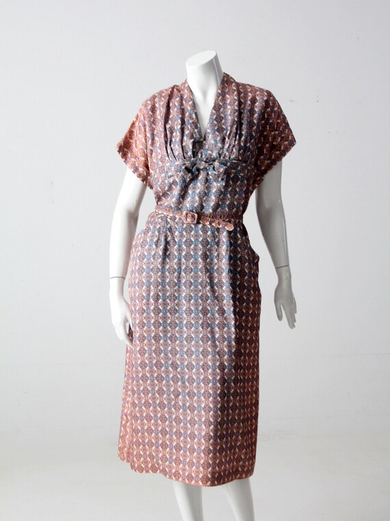 vintage 50s geometric print dress - image 9