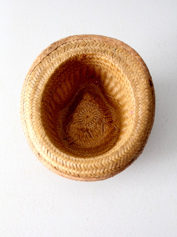 vintage straw fedora hat - image 8