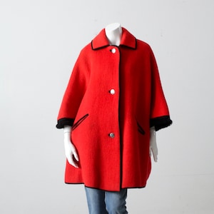 vintage Loden wool cape coat