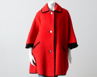 vintage Loden wool cape coat