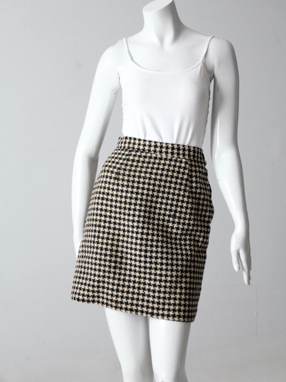 vintage houndstooth mini pencil skirt