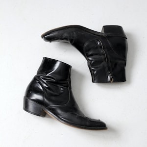 vintage men&#39;s black half boots, size 13D