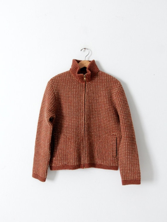 vintage Pendleton wool cardigan sweater, zip up sw