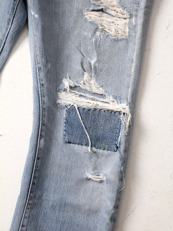 vintage Levis 517 jeans, distressed boot cut deni… - image 4
