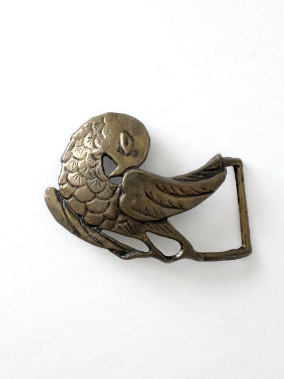 Vintage 60s Bird Brass Belt Buckle - Etsy display picture 1
