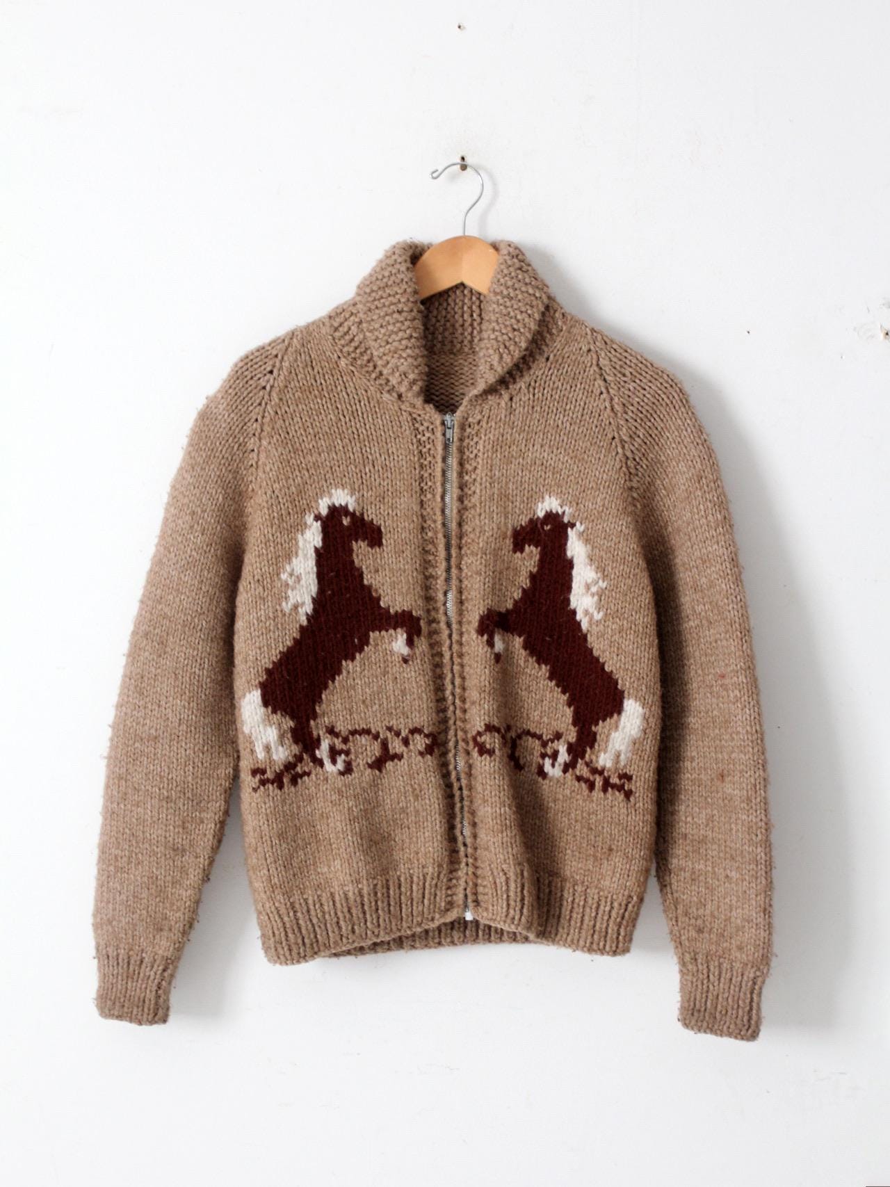 Vintage Hand Knit Cowichan Style Horse Sweater - Etsy