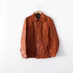 1970s vintage brown leather jacket