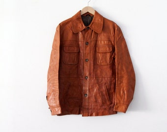 1970s vintage brown leather jacket
