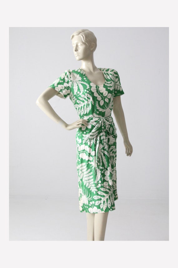 vintage tropical print dress, 1960s floral sundres