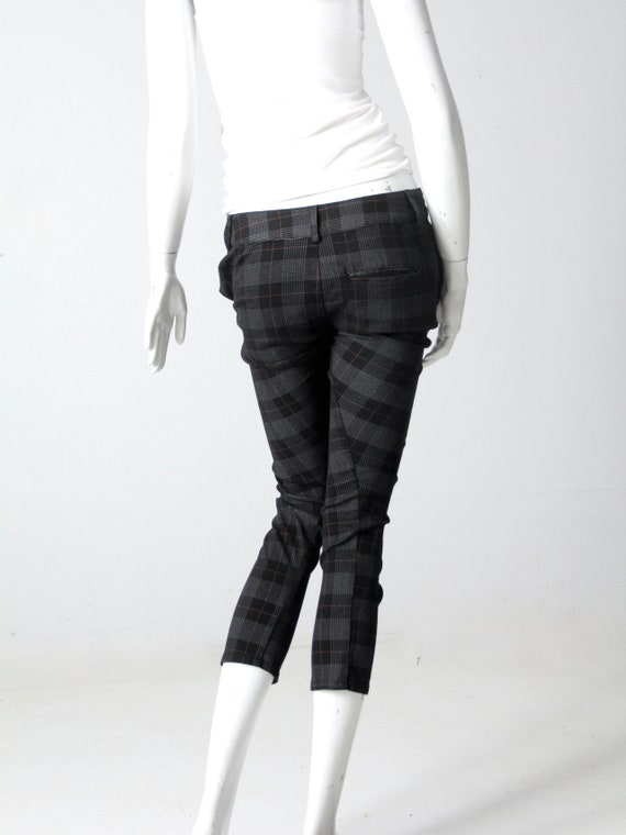 vintage plaid low rise crop pants - image 7