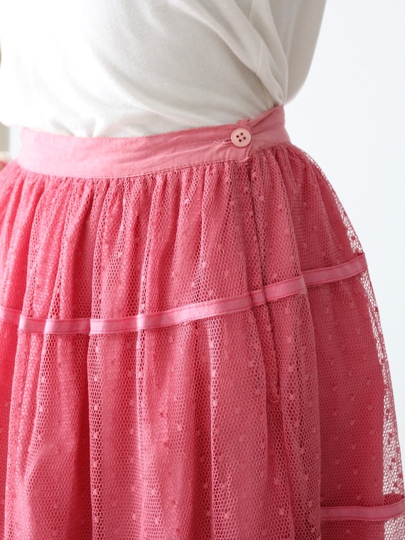 vintage pink tulle skirt, French crinoline style … - image 3