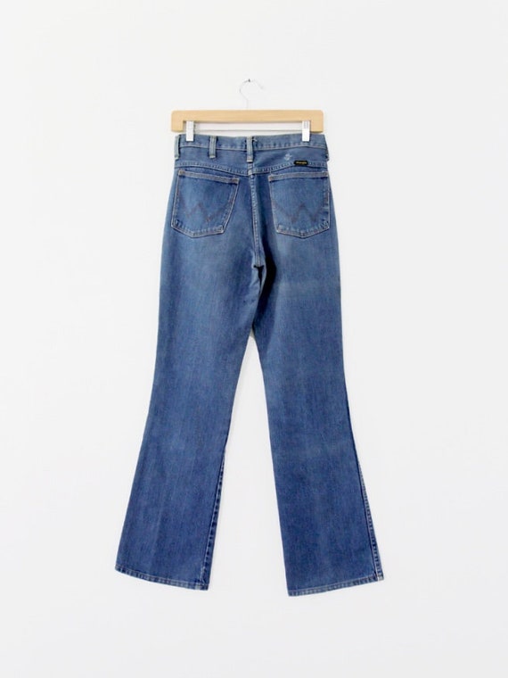 Wrangler jeans, vintage 70s Wrangler flare leg je… - image 6