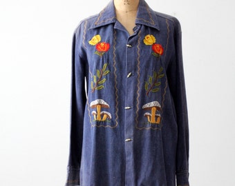 hippie denim shirt